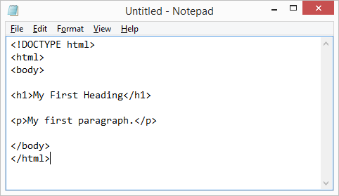 an example notepad document with markup language written inside it